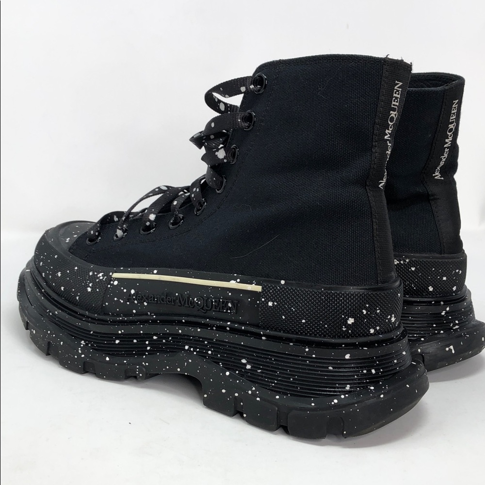 Alexander McQueen Paint Tread Slick High Black 682413 Men’s Sneakers - Size 41 - Picture 8 of 13
